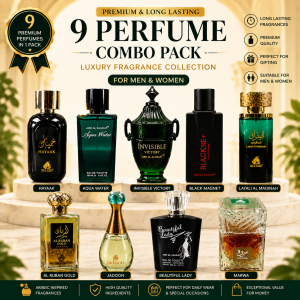 9 Perfume Combo Pack – Premium Long Lasting Fragrance Collection for Men & Women | Luxury Attar & Eau de Parfum Gift Set UAE