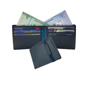 Slim & Compact Leather Bi-Fold Wallet # 4547 [ELAS]