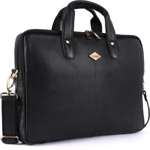 LAVERI GENUINE LEATHER LAPTOP BAG FOR MEN WOMEN 14inch 15inch Cow Hide Office Briefcase Business Cross Body Messenger Bag IPad Macbook Adjustable Shoulder Strap Premium VIP #2817