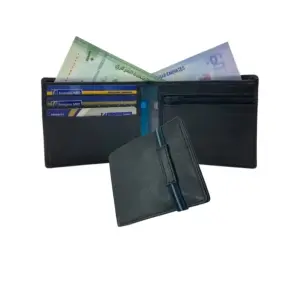 Slim & Compact Leather Bi-Fold Wallet # 4627Z [ELAS]