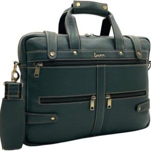Laptop Briefcase Bag, Blue, Multiple Zipper Pockets, Adjustable Shoulder Strap, Business Professional Style
