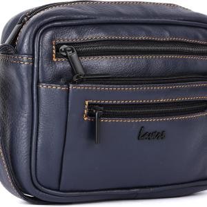 LAVERI Full Grain Leather Hand Pouch Wrist Bag Clutch Organiser Multi Purpose Bag Men Women Cow Hide Office Business Casual Travel Kit Toiletry Bag 1 Year Warranty #155BH