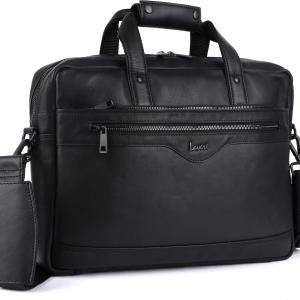 LAVERI FULL GRAIN LEATHER LAPTOP BAG FOR Men Women 13-15.6inch Cow Hide Office Briefcase Business CrossBody Messenger Bag IPad Macbook Adjustable Shoulder Strap VIP 1 Year Warranty #2815