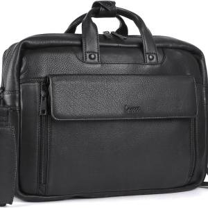 LAVERI FULL GRAIN LEATHER LAPTOP BAG MEN 13/14/15.6inch Cow Hide Office Briefcase Business Cross Body Messenger Bag IPad Macbook Adjustable Shoulder Strap Expandable 1 Year Warranty #2819