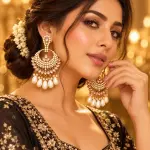 Kundan Chandbali Earrings for Women with Pink Stone Detailing & Pearl Drops – Traditional Indian Ethnic Statement Earrings for Weddings, Parties & Festive Wear