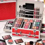 Professional Makeup Kit with Aluminum Carry Case | All-in-One Cosmetic Set with Eyeshadow, Lip Colors, Face Makeup, Brushes & Mirror