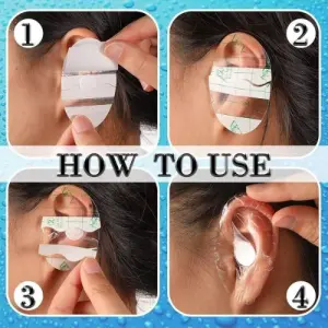 Baby Waterproof Ear Stickers | 30 Pcs Ear Covers with Plugs for Kids