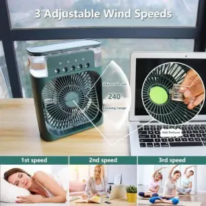 Portable Mini Air Conditioner 700ml – USB Evaporative Cooler with 7-Color LED Light