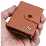 Smart Pop-Up Metallic Card Holder Wallet in Leather #4401