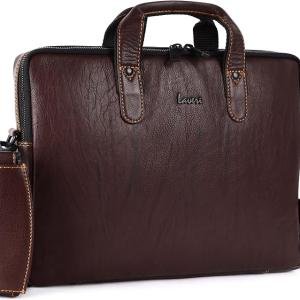 LAVERI GENUINE LEATHER LAPTOP BAG FOR MEN WOMEN 14inch 15inch Cow Hide Office Briefcase Business Cross Body Messenger Bag IPad Macbook Adjustable Shoulder Strap Premium VIP #2817