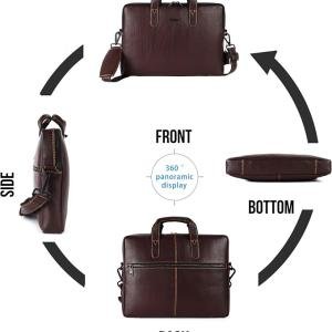 LAVERI GENUINE LEATHER LAPTOP BAG FOR MEN WOMEN 14inch 15inch Cow Hide Office Briefcase Business Cross Body Messenger Bag IPad Macbook Adjustable Shoulder Strap Premium VIP #2817