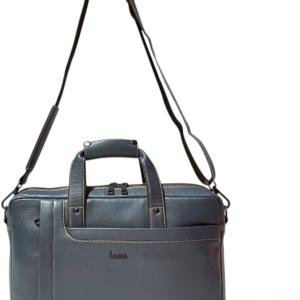 Laptop Briefcase Bag, Blue, Multiple Zipper Pockets, Adjustable Shoulder Strap, Business Professional Style