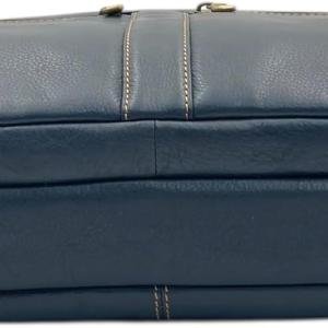 Briefcase, Navy Blue, Multiple Zipper Compartments, Top Handle with Shoulder Strap