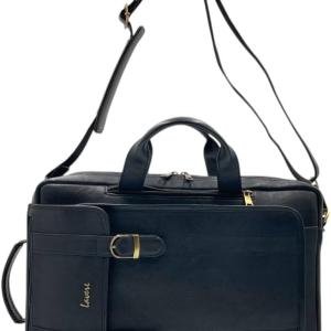 Backpack, Black, Convertible Laptop Bag with Top Handle, Gold Hardware Buckles