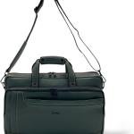 Laptop Briefcase Bag, Green, Multiple Zipper Pockets, Adjustable Shoulder Strap, Business Professional Style