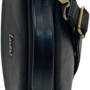 Laveri Convertible Laptop Messenger Bag, Navy Blue Leather, Top Handle, Adjustable Shoulder Strap, Multiple Compartments
