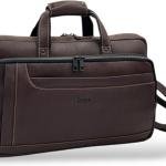 Laptop Briefcase Bag, Dark Brown, Multiple Zipper Pockets, Adjustable Shoulder Strap, Business Professional Style