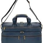 Briefcase, Navy Blue, Multiple Zipper Compartments, Top Handle with Shoulder Strap