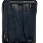 Backpack, Black, Convertible Laptop Bag with Top Handle, Gold Hardware Buckles