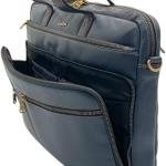 Briefcase, Navy Blue, Multiple Zipper Compartments, Top Handle with Shoulder Strap