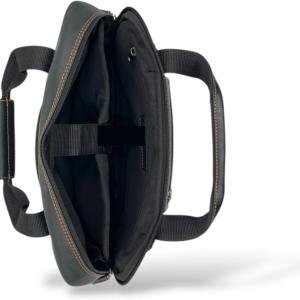 Laptop Briefcase Bag, Black, Multiple Zipper Pockets, Adjustable Shoulder Strap, Business Professional Style