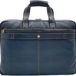 Briefcase, Navy Blue, Multiple Zipper Compartments, Top Handle with Shoulder Strap