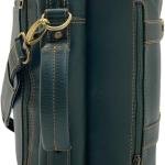 Backpack green, Convertible Laptop Bag with Top Handle, Gold Hardware Buckles