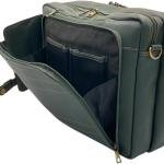 Backpack green, Convertible Laptop Bag with Top Handle, Gold Hardware Buckles