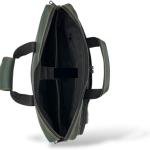 Laptop Briefcase Bag, Green, Multiple Zipper Pockets, Adjustable Shoulder Strap, Business Professional Style