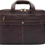 Laptop Briefcase, Brown, Multiple Compartments, Shoulder Strap Included, Professional Business Bag