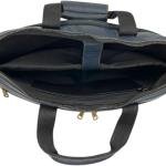 Briefcase, Navy Blue, Multiple Zipper Compartments, Top Handle with Shoulder Strap