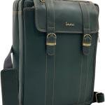 Backpack green, Convertible Laptop Bag with Top Handle, Gold Hardware Buckles