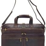 Briefcase Laptop Bag, Brown, Multiple Compartments, Adjustable Shoulder Strap, Business Professional