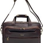 Laptop Briefcase, Brown, Multiple Compartments, Shoulder Strap Included, Professional Business Bag