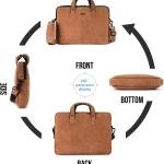 LAVERI GENUINE LEATHER LAPTOP BAG FOR MEN WOMEN 14inch 15inch Cow Hide Office Briefcase Business Cross Body Messenger Bag IPad Macbook Adjustable Shoulder Strap Premium VIP #2817