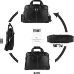 LAVERI Genuine Leather Office Bag for Men, upto 15.6 Inch Laptop Bag, Adjustable Strap, Multiple Compartments, 1 Year Warranty #W5510