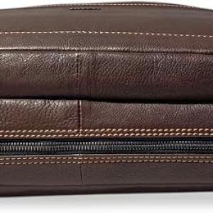 Laptop Briefcase Bag, Dark Brown, Multiple Zipper Pockets, Adjustable Shoulder Strap, Business Professional Style