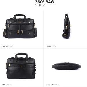 LAVERI® Genuine Leather Laptop Bag Men Women upto 15.6inch Cow Hide Office Briefcase Business Cross Body Messenger Bag IPad Macbook Adjustable Shoulder Strap Premium 1 Year Warranty #2872