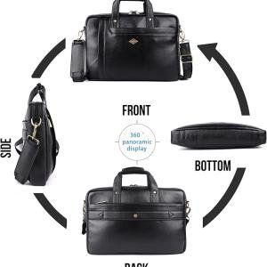 LAVERI® FULL GRAIN LEATHER LAPTOP BAG MEN 13/14/15.6inch Cow Hide Office Briefcase Business Cross Body Messenger Bag IPad Macbook Adjustable Shoulder Strap Premium 1 Year Warranty #2866
