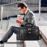 LAVERI FULL GRAIN LEATHER LAPTOP BAG MEN 13/14/15.6inch Cow Hide Office Briefcase Business Cross Body Messenger Bag IPad Macbook Adjustable Shoulder Strap Premium 1 Year Warranty #2818