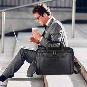 LAVERI FULL GRAIN LEATHER LAPTOP BAG MEN 13/14/15.6inch Cow Hide Office Briefcase Business Cross Body Messenger Bag IPad Macbook Adjustable Shoulder Strap Premium 1 Year Warranty #2818