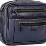 LAVERI Full Grain Leather Hand Pouch Wrist Bag Clutch Organiser Multi Purpose Bag Men Women Cow Hide Office Business Casual Travel Kit Toiletry Bag 1 Year Warranty #155BH