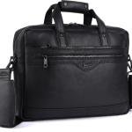 LAVERI FULL GRAIN LEATHER LAPTOP BAG FOR Men Women 13-15.6inch Cow Hide Office Briefcase Business CrossBody Messenger Bag IPad Macbook Adjustable Shoulder Strap VIP 1 Year Warranty #2815