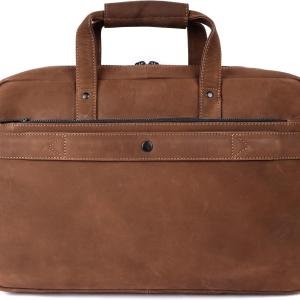 LAVERI Genuine Leather Office Bag for Men, 15.6 Inch Laptop Bag, Adjustable Strap, Multiple Compartments, 1 Year Warranty #2816