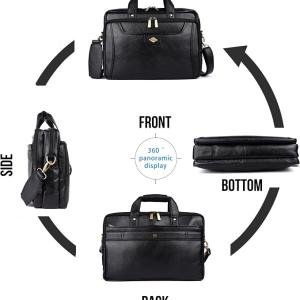 LAVERI FULL GRAIN LEATHER LAPTOP BAG MEN 13/14/15.6inch Cow Hide Office Briefcase Business Cross Body Messenger Bag IPad Macbook Adjustable Shoulder Strap Premium 1 Year Warranty #2818