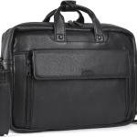 LAVERI FULL GRAIN LEATHER LAPTOP BAG MEN 13/14/15.6inch Cow Hide Office Briefcase Business Cross Body Messenger Bag IPad Macbook Adjustable Shoulder Strap Expandable 1 Year Warranty #2819
