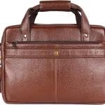 LAVERI® Genuine Leather Laptop Bag Men Women upto 15 inch Cow Hide Office Briefcase Business Cross Body Messenger Bag IPad Macbook Adjustable Shoulder Strap Premium 1 Year Warranty #2870
