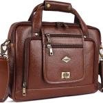 LAVERI® Genuine Leather Laptop Bag Men Women upto 15 inch Cow Hide Office Briefcase Business Cross Body Messenger Bag IPad Macbook Adjustable Shoulder Strap Premium 1 Year Warranty #2870