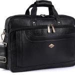 LAVERI FULL GRAIN LEATHER LAPTOP BAG MEN 13/14/15.6inch Cow Hide Office Briefcase Business Cross Body Messenger Bag IPad Macbook Adjustable Shoulder Strap Premium Expandable 1 Year Warranty #2868