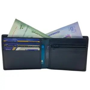 Slim & Compact Leather Bi-Fold Wallet # 4627Z [ELAS]